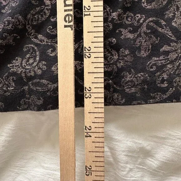 Apostrophe Stretch Tank Top XL Black & Gold Floral Pattern Classic Goth Career - Picture 8 of 8